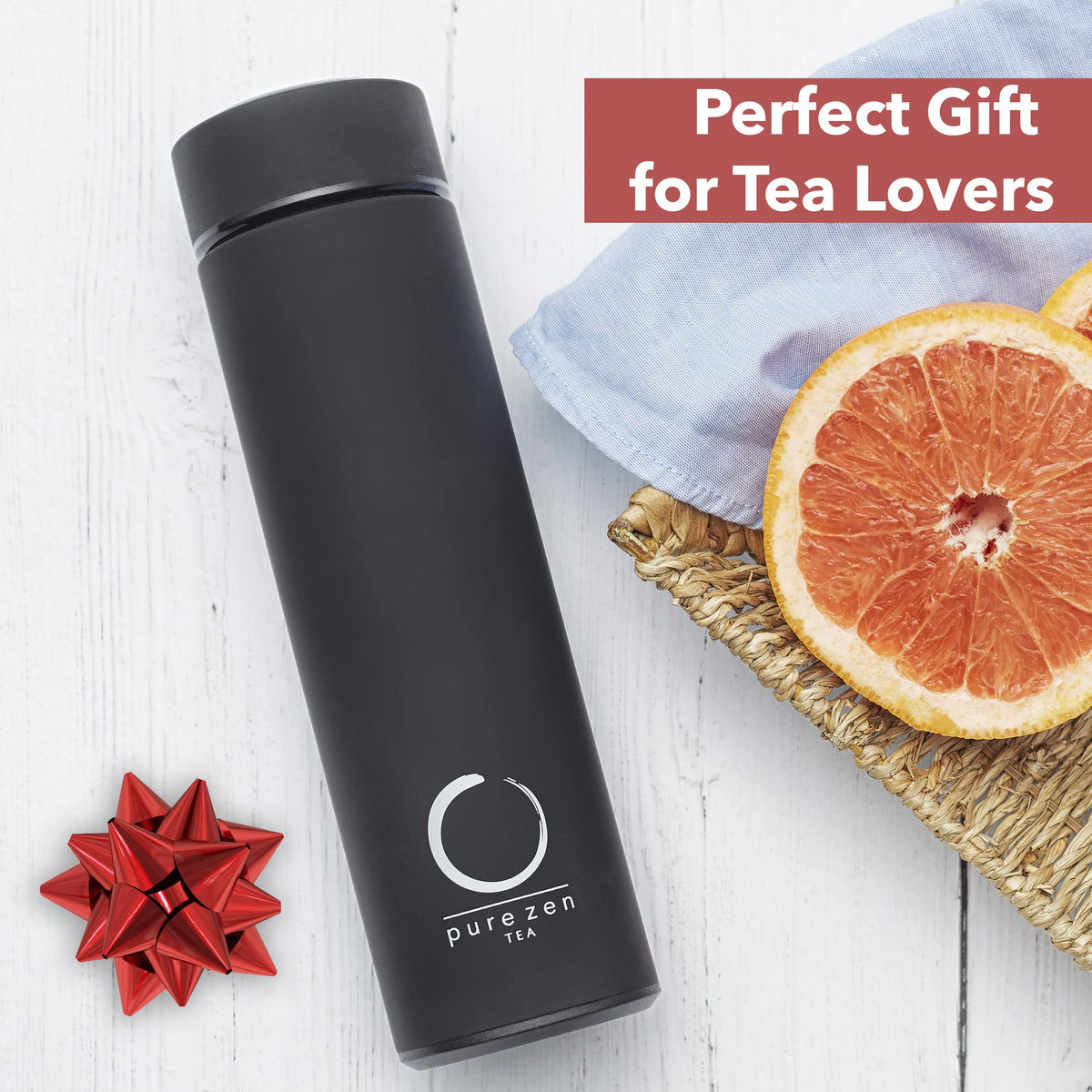 Pure Zen Tea thermos gift packaging is ready for tea lovers.