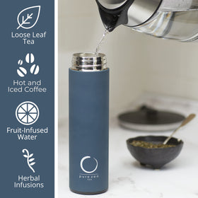 Pure Zen Tea Thermos infuser brew blue for tea or coffee brewing