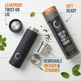 Pure Zen Tea thermos infuser basket delivers rich flavors from tea leaves.
