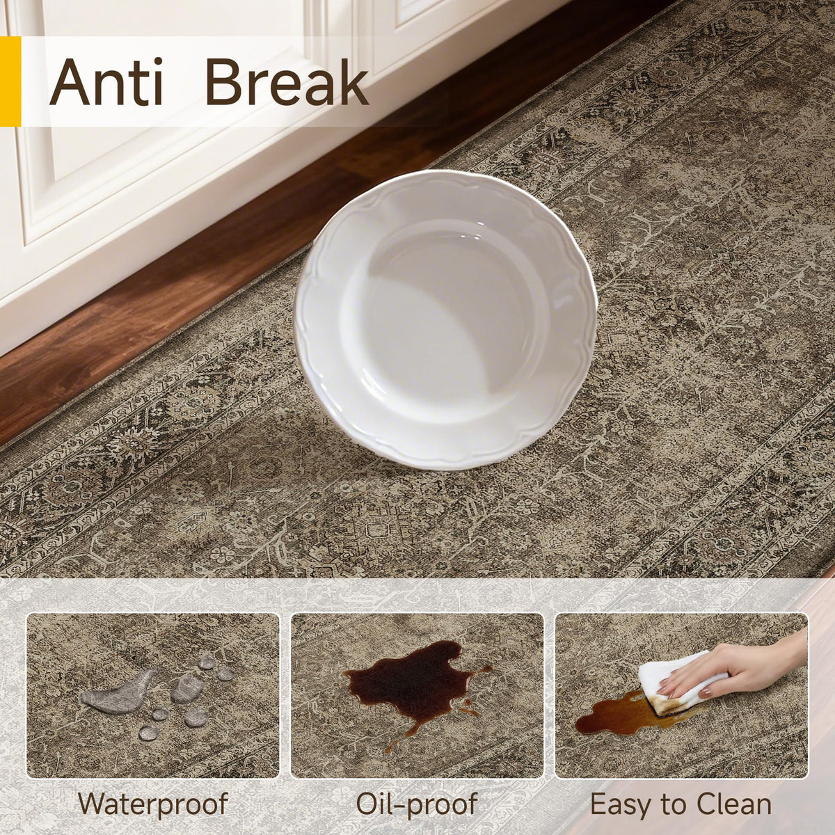 PureCozy slip-resistant back keeps mats in place on various floors