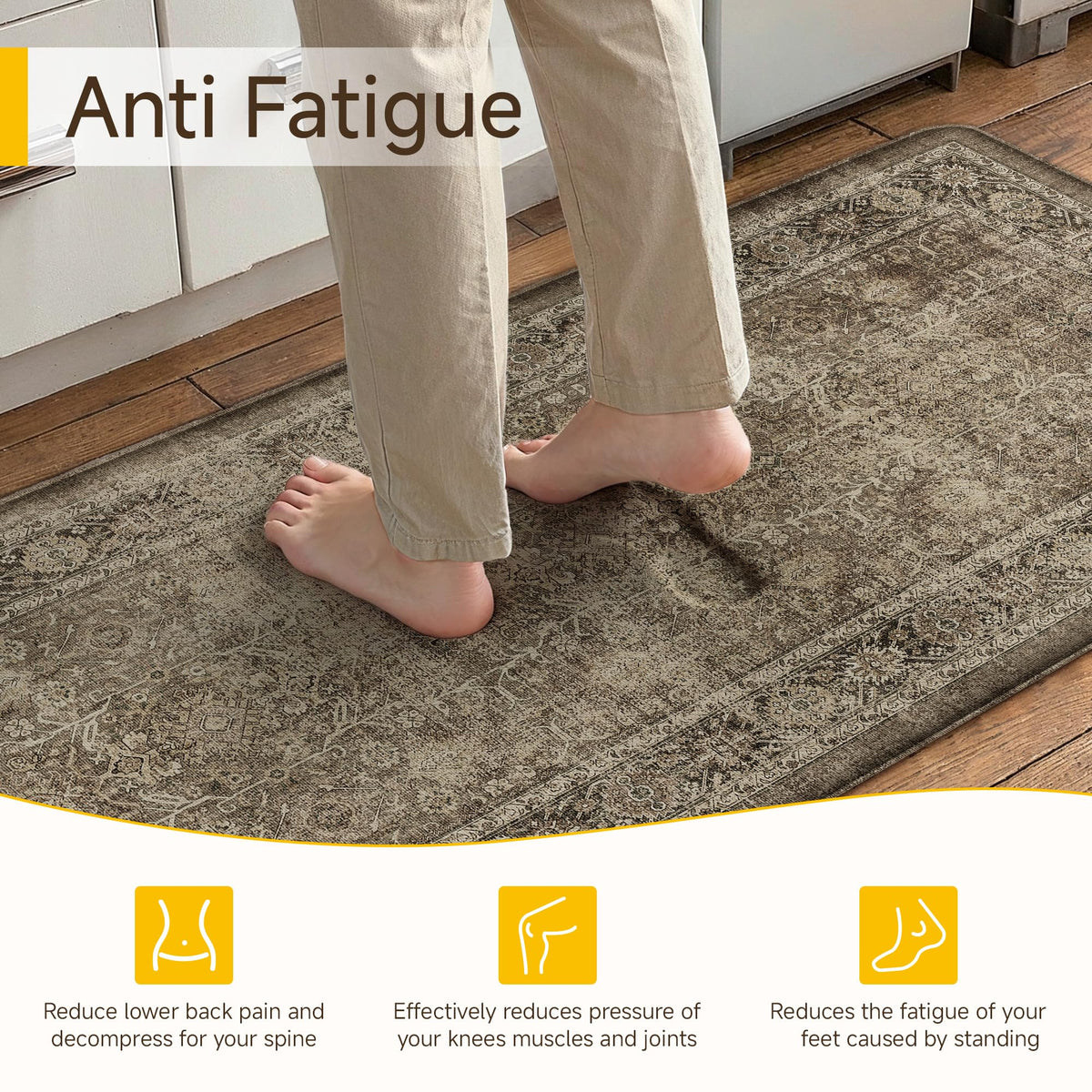 PureCozy stove area mat offers cushioned support while cooking