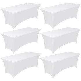 Pureegg 6ft spandex tablecloth fitted on a table for a clean, secure outdoor setup.