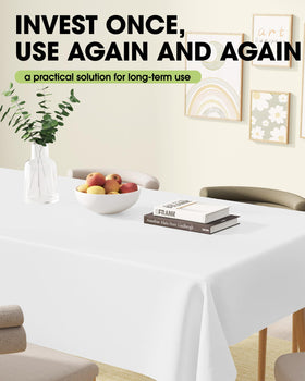 Pureegg birthday party tablecloth setting shows versatile event use and reusable design.