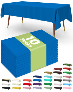 Pureegg blue rectangle tablecloth 54x108 inches protecting a long dining table.