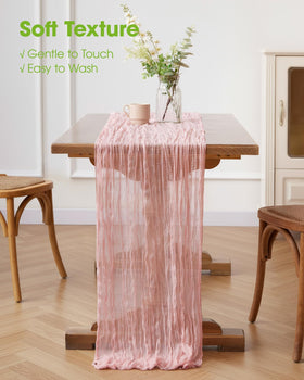 Pureegg cheesecloth runner is washable and easy to care for.