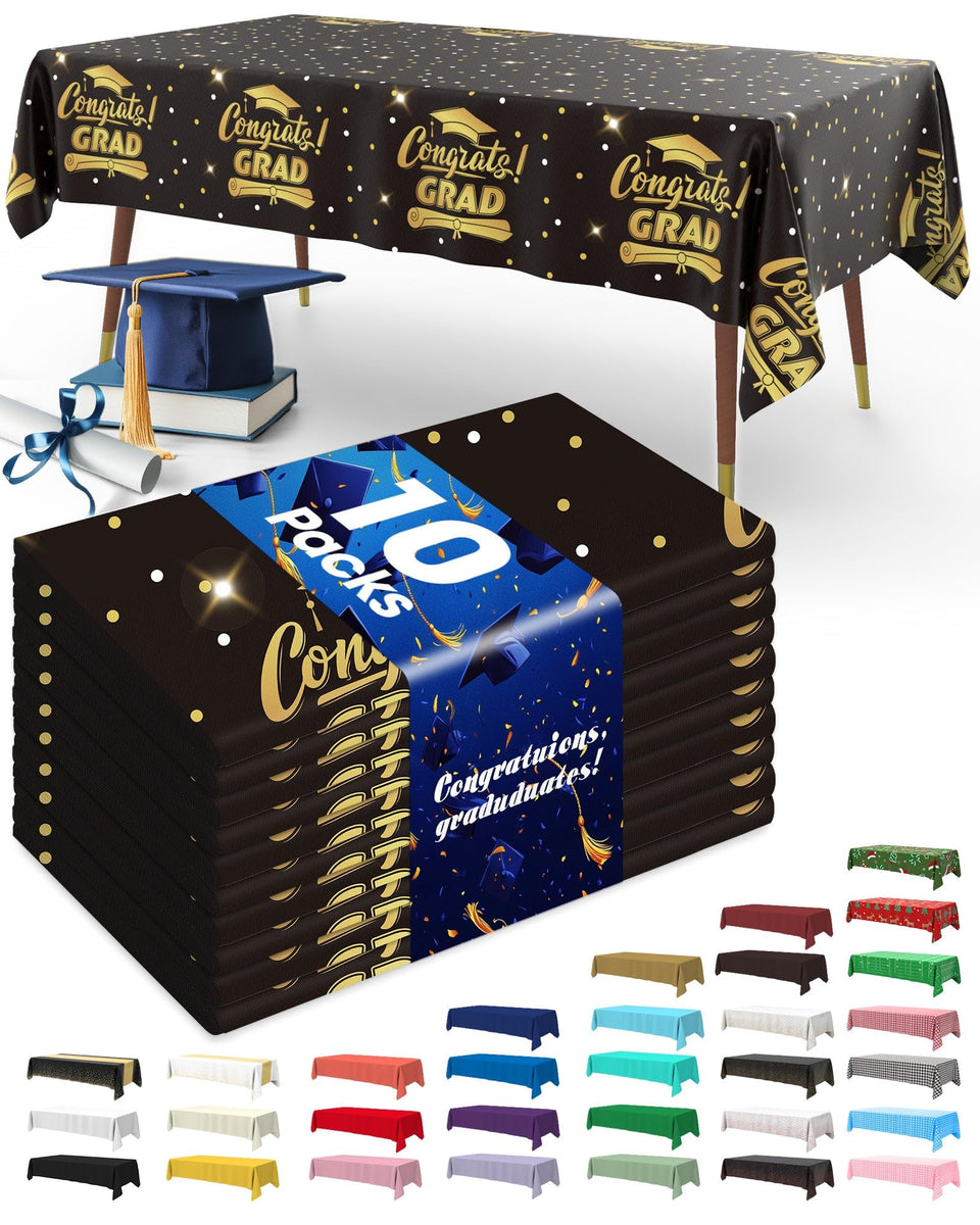 Pureegg class of 2026 blue tablecloth 54x108 inches on graduation table
