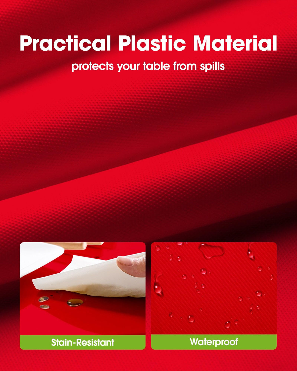 Pureegg disposable round 84-inch red tablecloth pack for events.