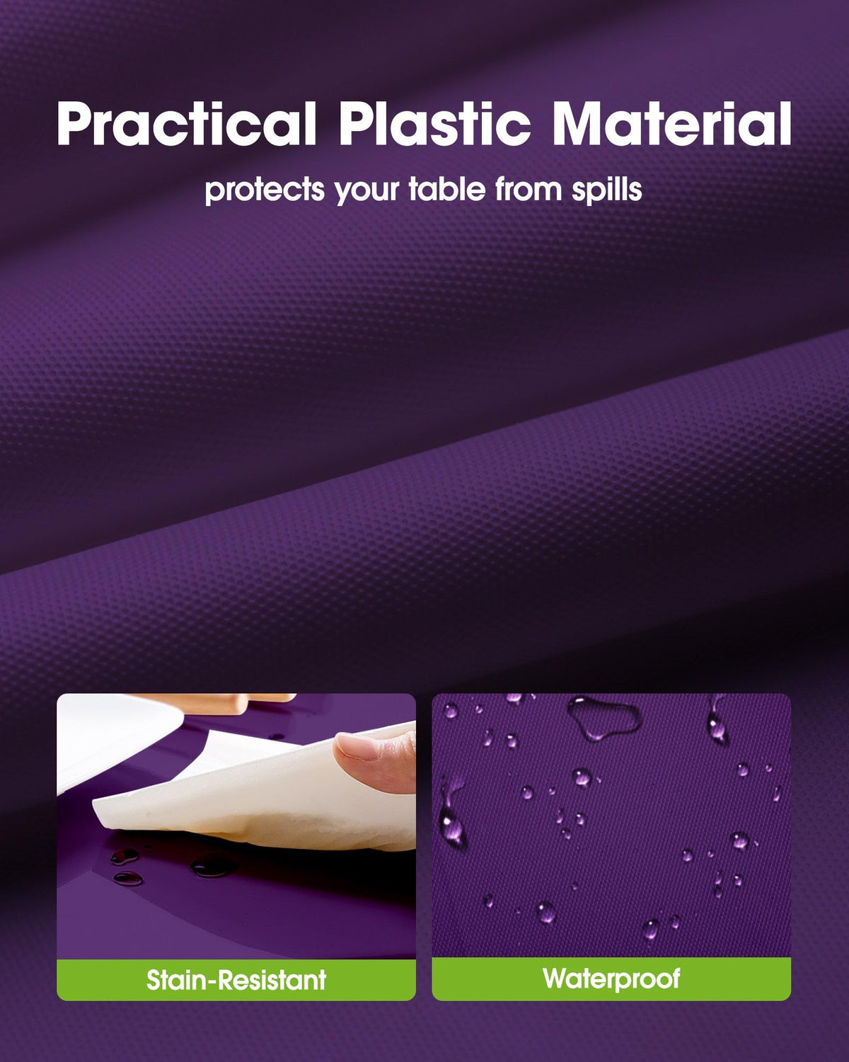 Pureegg disposable tablecloth pack 10 purple for quick party setup.