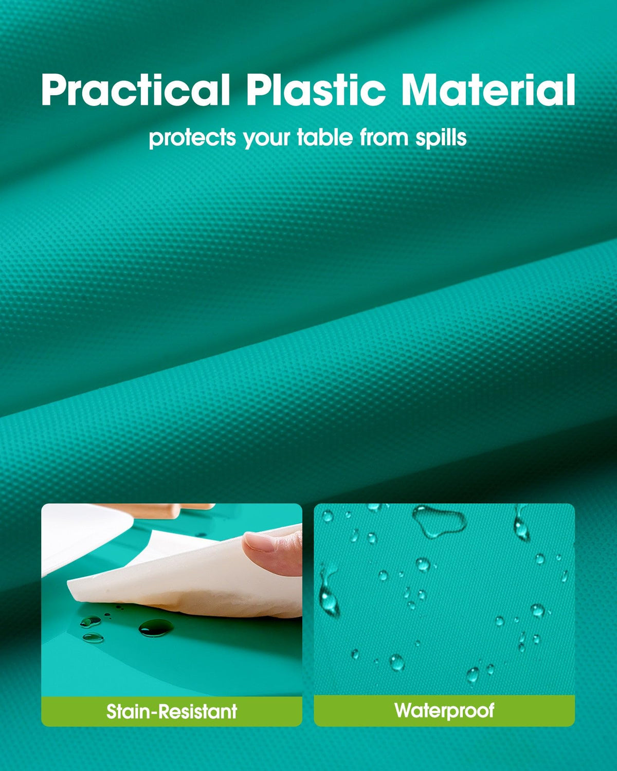 Pureegg teal disposable rectangle tablecloth in a 10-pack for party setup