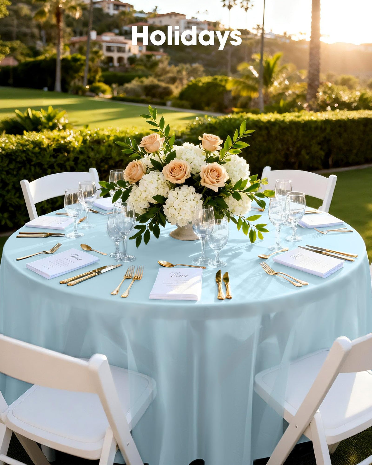 Pureegg Easter party round tablecloth adds festive mood.