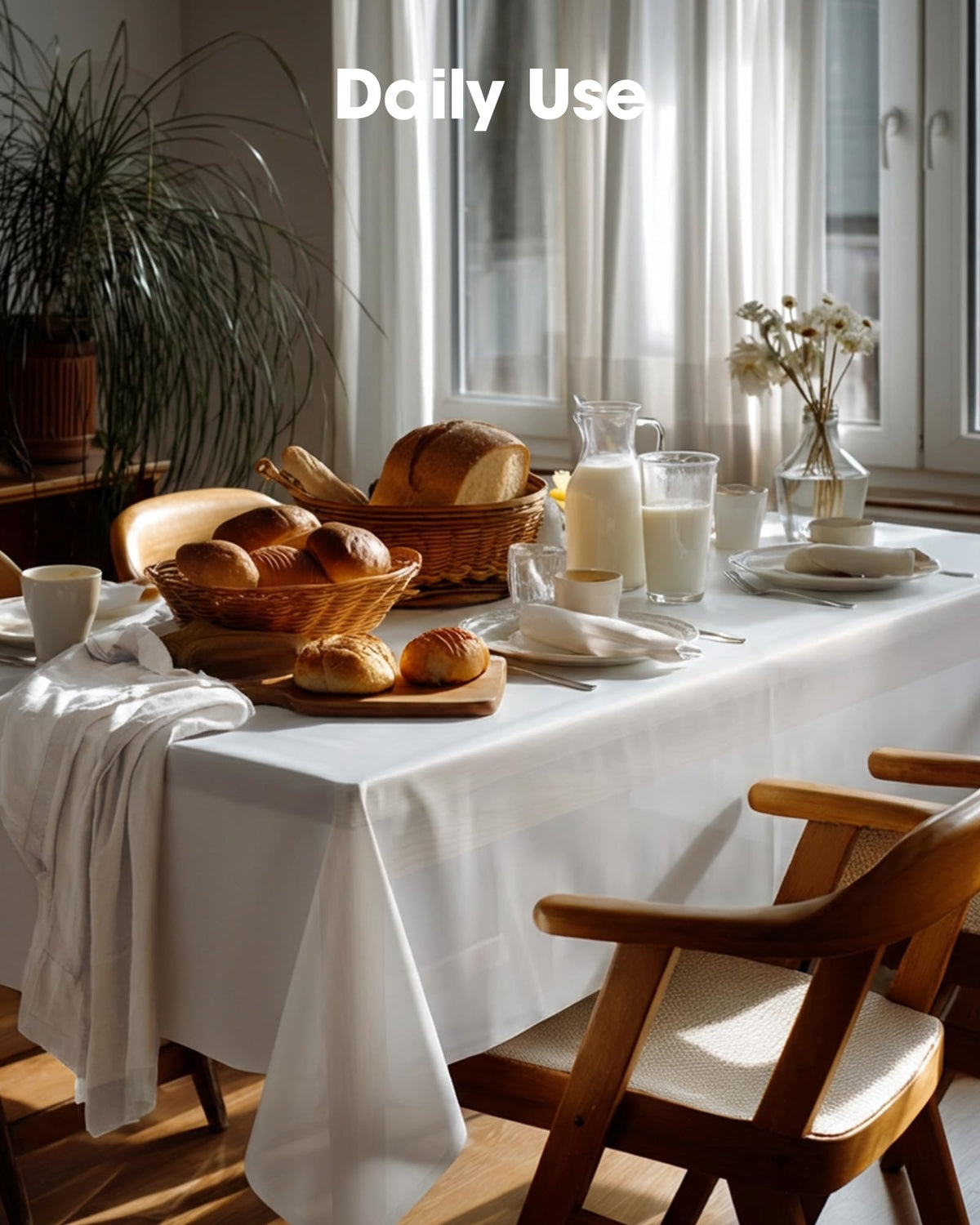 Pureegg easy-clean tablecloth simplifies post-event cleanup