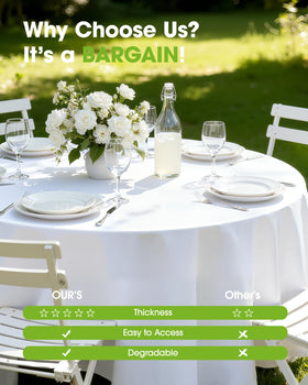 Pureegg disposable tablecloth makes post-event cleanup quick and easy.
