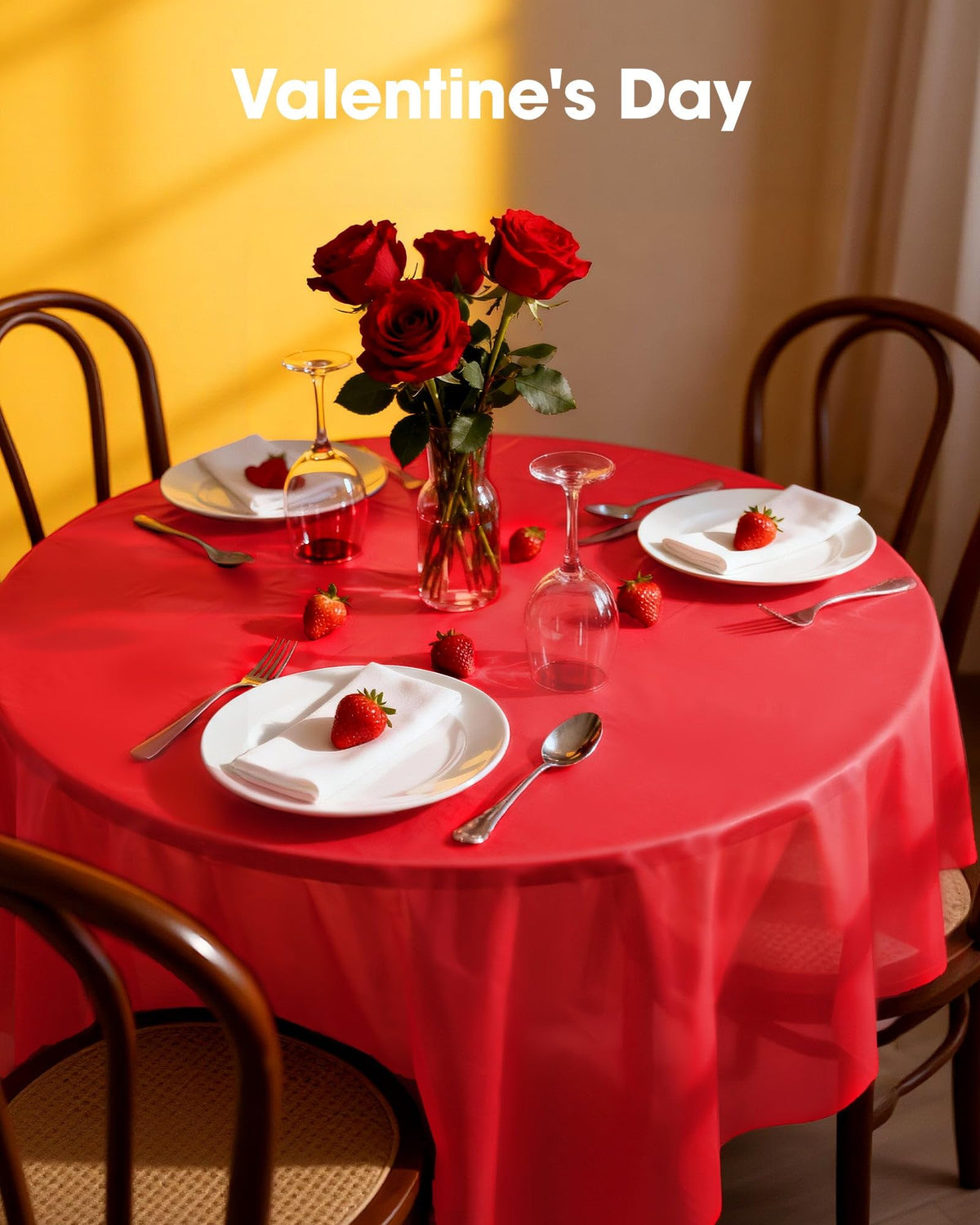Pureegg single-use tablecloth enabling quick cleanup after the party.