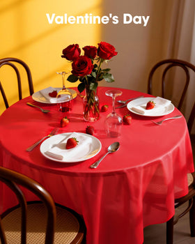 Pureegg single-use tablecloth enabling quick cleanup after the party.