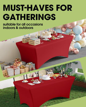 Pureegg elastic leg pockets keep the cover secure during windy outdoor gatherings.