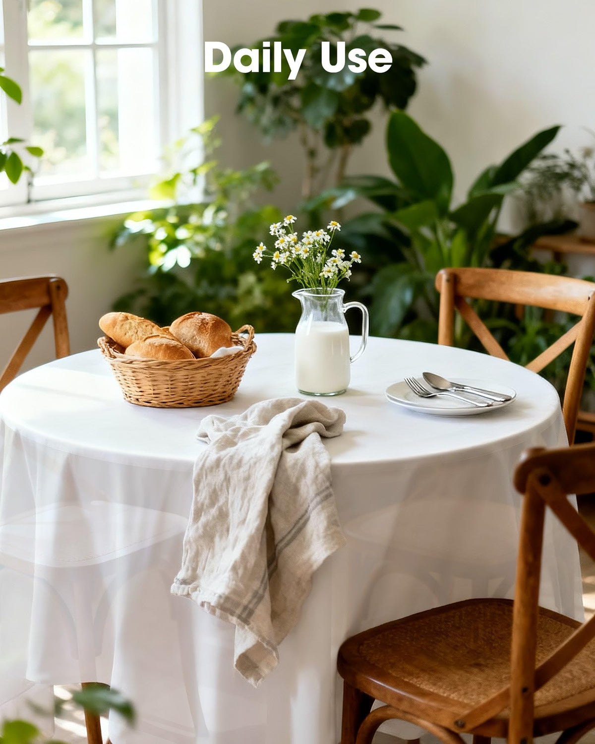 Pureegg round cover ideal for folding buffets and outdoor setups