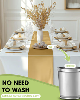 Pureegg disposable table runner simplifies post-event cleanup