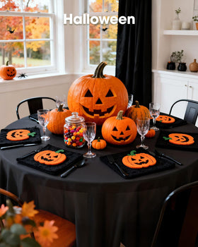 Pureegg outdoor dining setup with black tablecloth for versatile use.