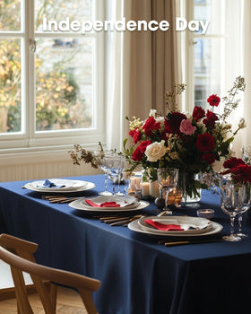 Pureegg classroom or dining table covered by navy cloth for everyday use.