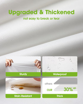 Pureegg thickened PEVA material closeup demonstrates waterproof, stain-resistant surface.