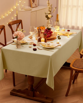 Pureegg beige tablecloth complements any tabletop and decor