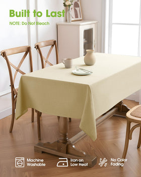 Pureegg tablecloth with elegant hemmed edges adds refined detail