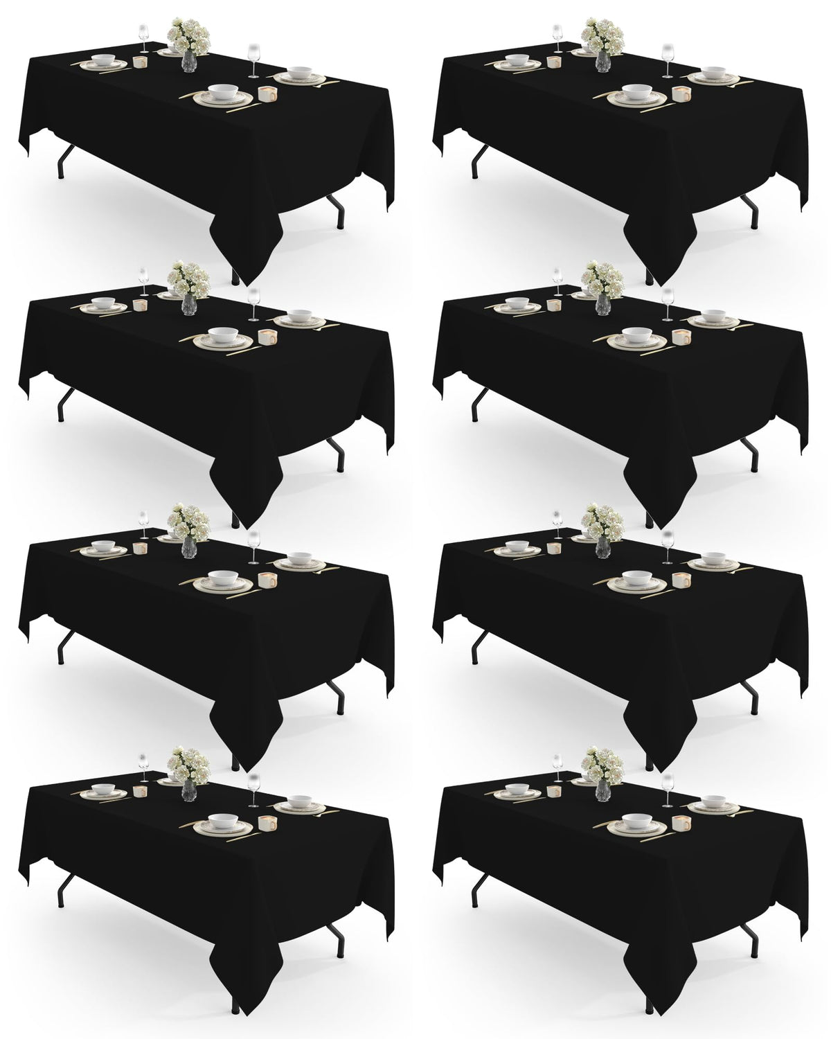 Pureegg rectangle table cloth on dining table, durable fabric protects surfaces during meals.