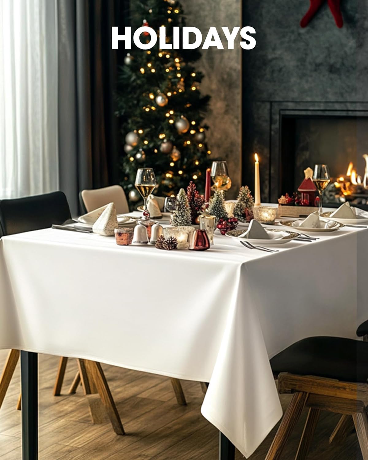 Pureegg rectangle table cloth folded flat for storage