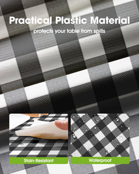Pureegg checkered rectangle tablecloth covers 54x108 inch surfaces.