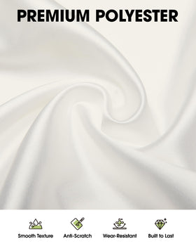 Pureegg ivory tablecloth with wrinkle-free finish keeps tables polished for events.