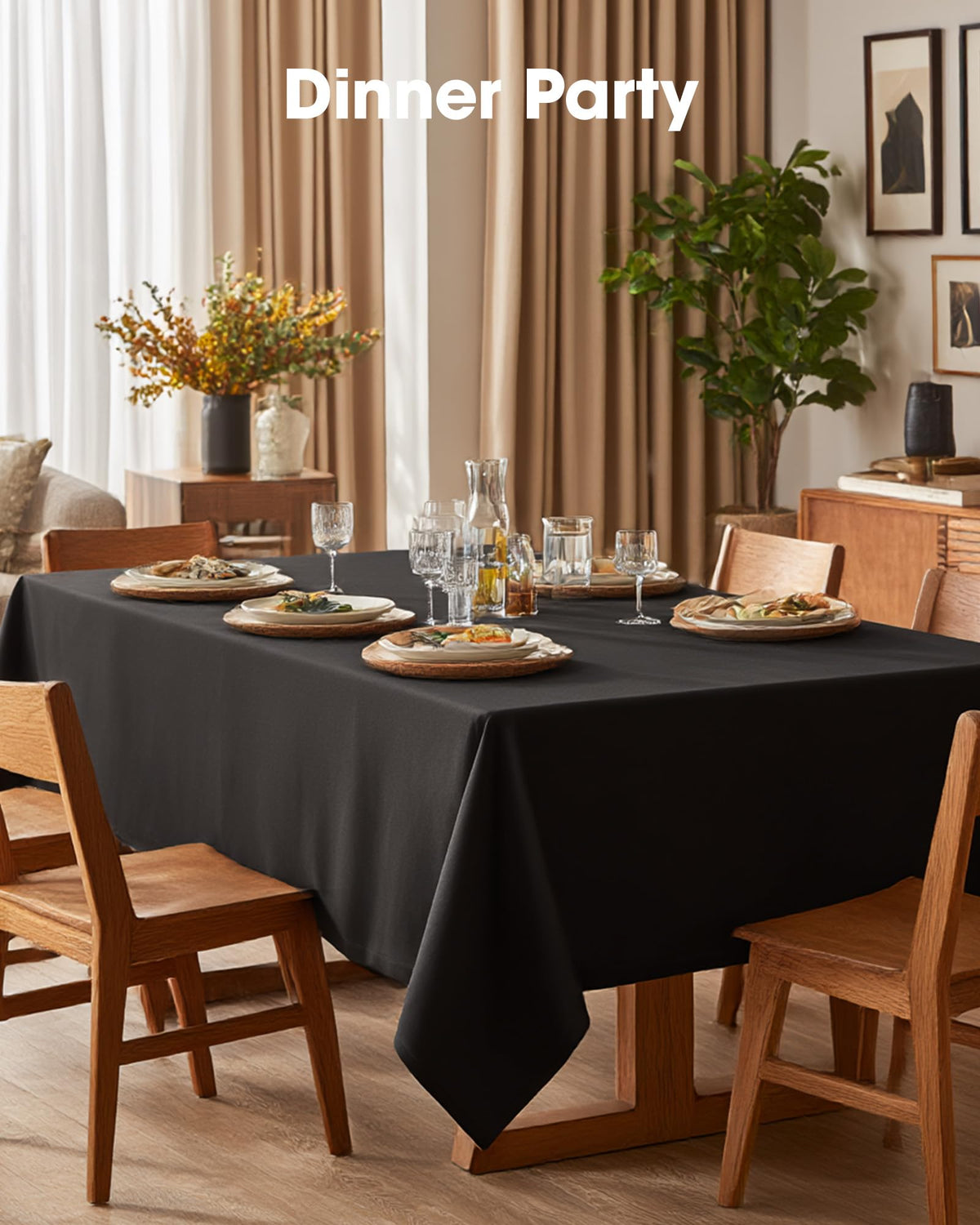 Pureegg indoor meeting setup with rectangle tablecloth presents neatness