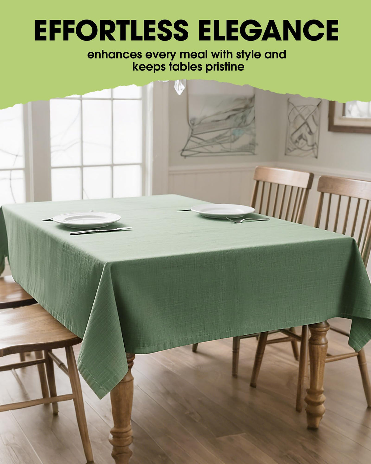 Pureegg tablecloth is suitable for outdoor dining with water-repellent surface.