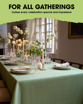 Pureegg stain-resistant tablecloth protects your table from spills.