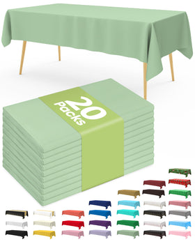 Pureegg sage-green tablecloth 54x108 rectangle enhances any dining setup with durable, leakproof protection.