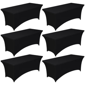 Pureegg spandex tablecloth 6ft folded black for easy storage and reuse.