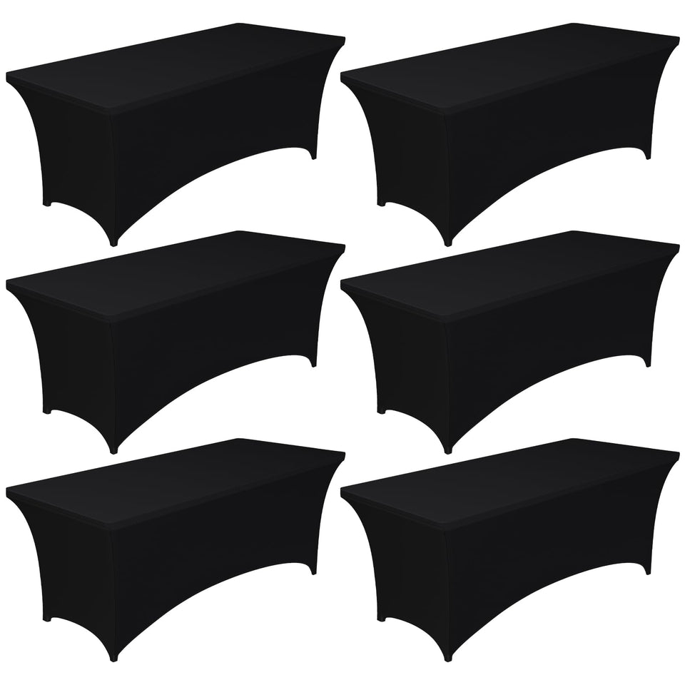 Pureegg spandex tablecloth 6ft folded black for easy storage and reuse.