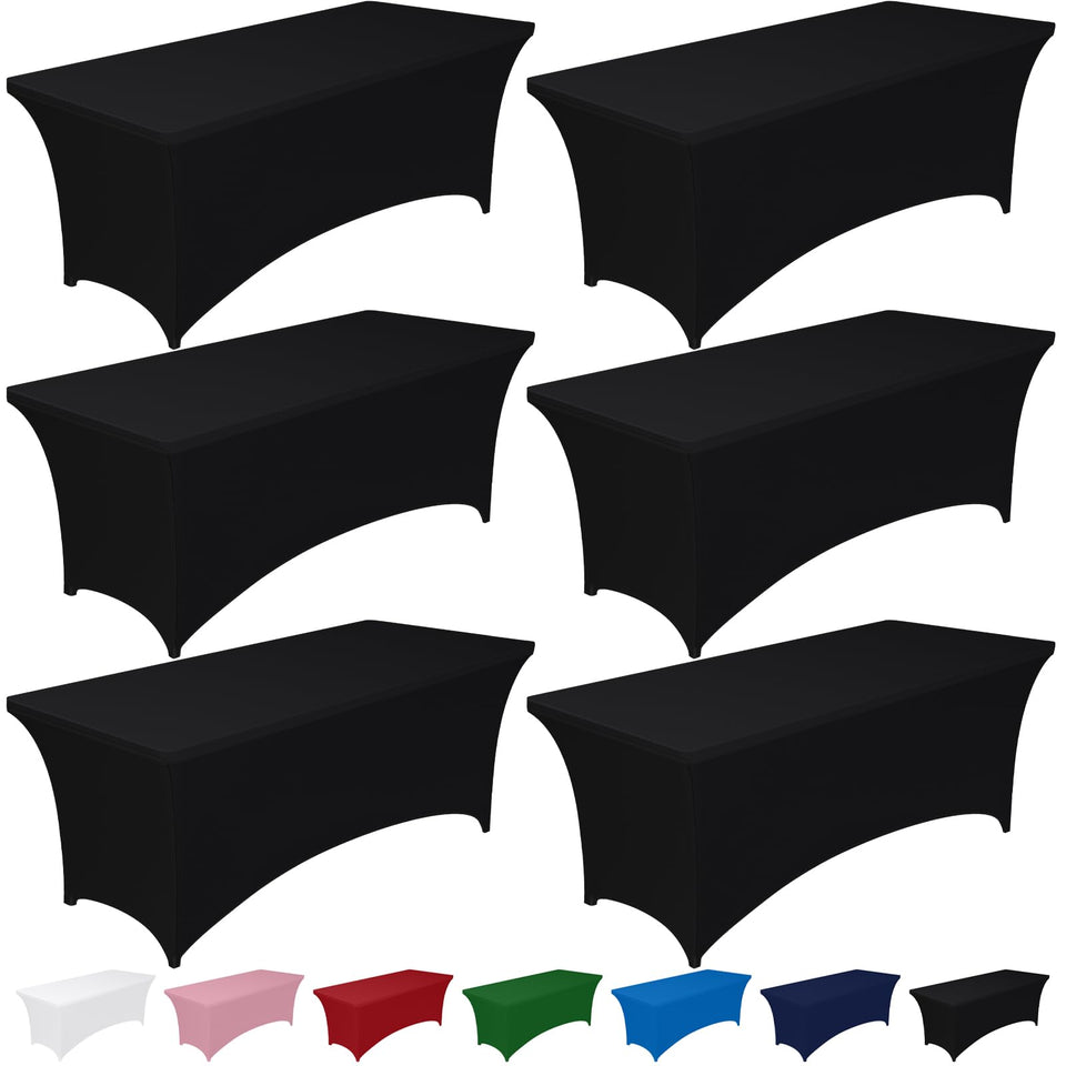 Pureegg Spandex tablecloth on a 6ft table, snug and wrinkle-free.