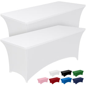 Pureegg Spandex 6ft tablecloth wrinkle resistance for banquet setups.