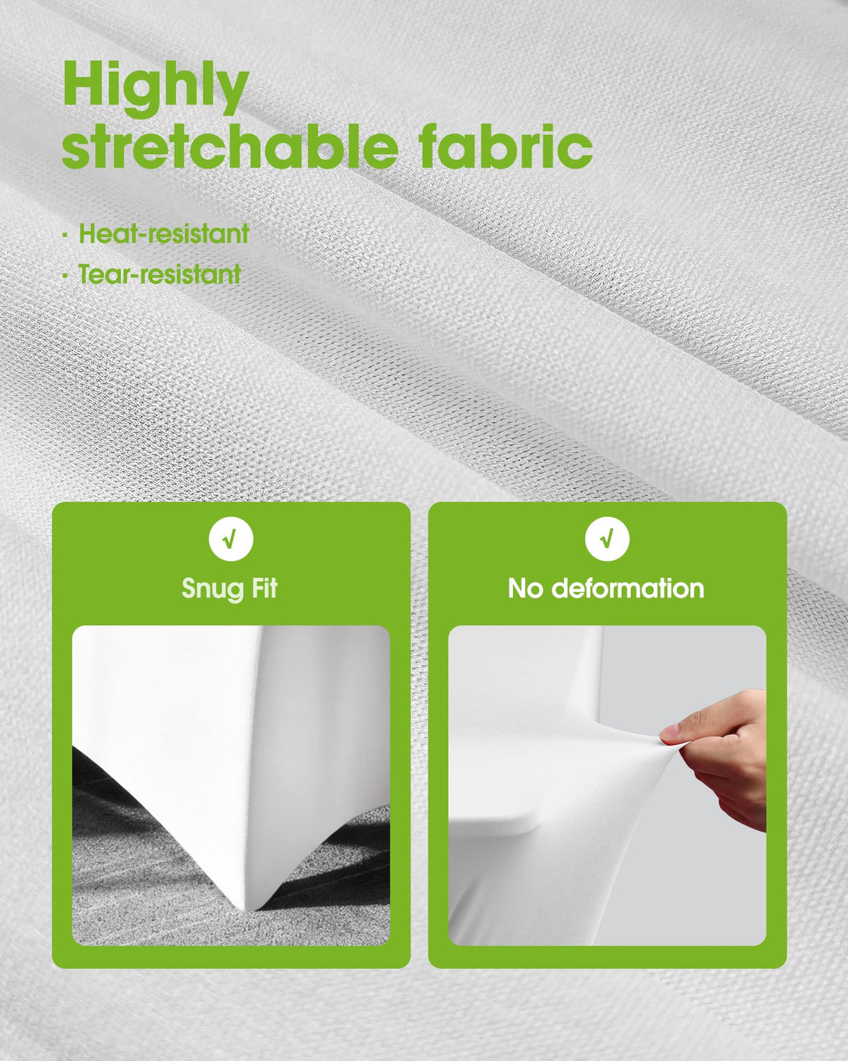 Pureegg spandex tablecloth elastic leg pockets secure the cover neatly