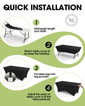 Pureegg tablecloth with twin-needle stitching detail reinforces edges.