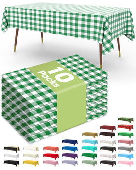 Pureegg premium table cover 54x108 inch black with green plaid protects surfaces