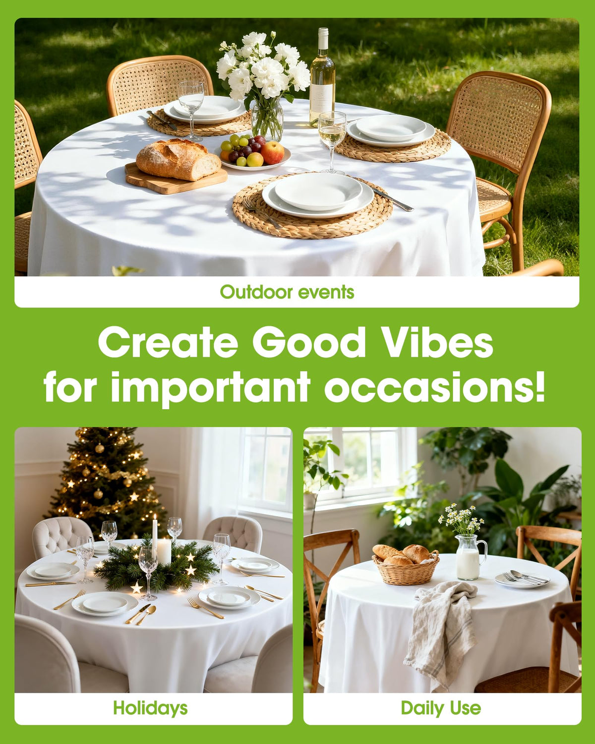 Pureegg table cloth draped over party table for decorative setup