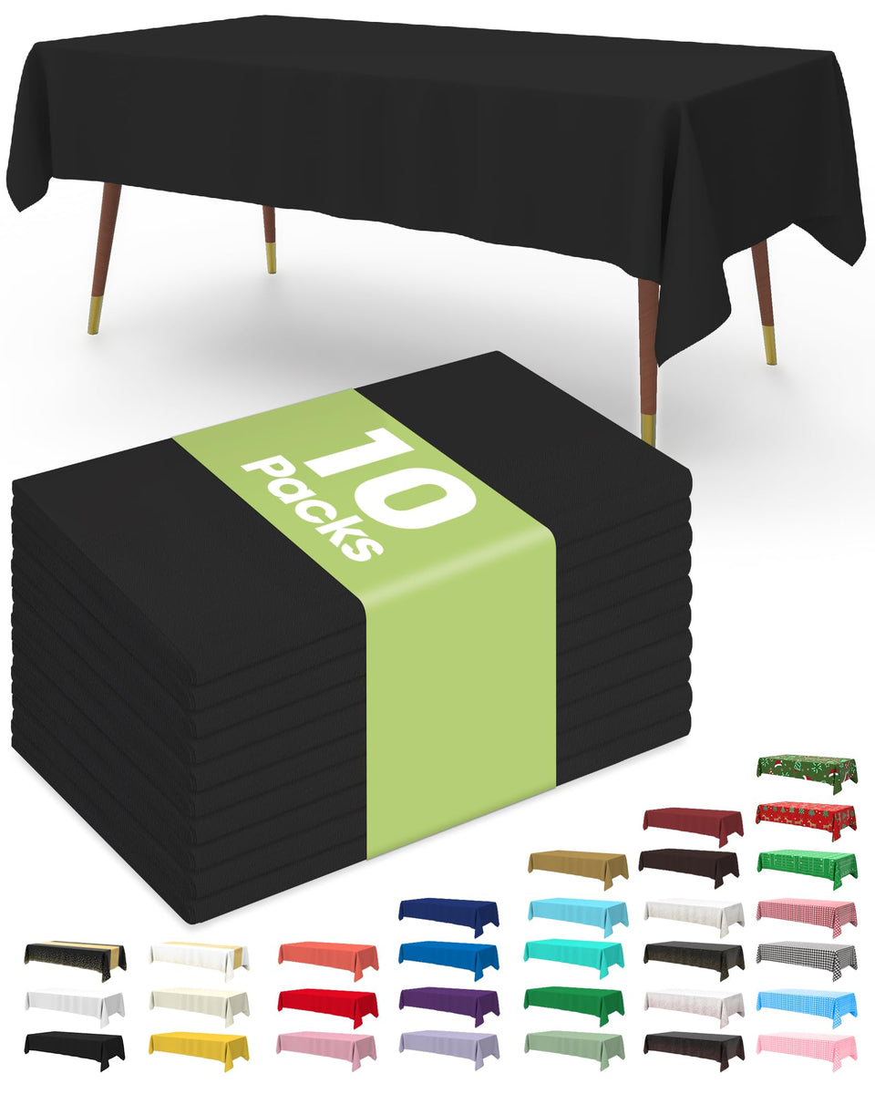 Pureegg tablecloth 54x108 black drapes a long rectangle, perfect for sturdy party setups.