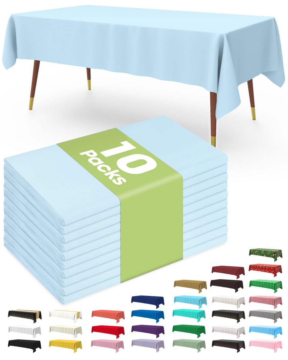 Pureegg tablecloth 54x108 inches in baby blue covers rectangular tables