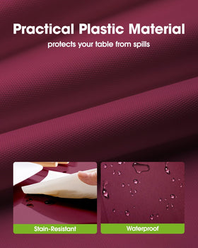 Pureegg burgundy tablecloth in a 10-pack for quick event prep.