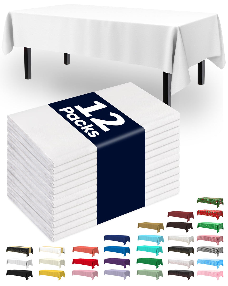 Pureegg tablecloth on a 54x108 inch rectangular table protecting surfaces