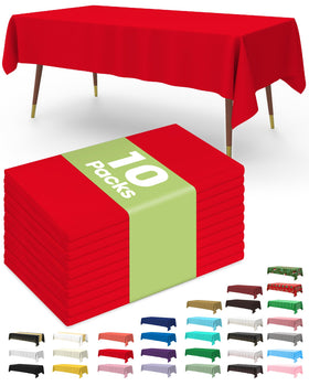 Pureegg red 54x108 tablecloth packaged for quick party setup and cleanup.