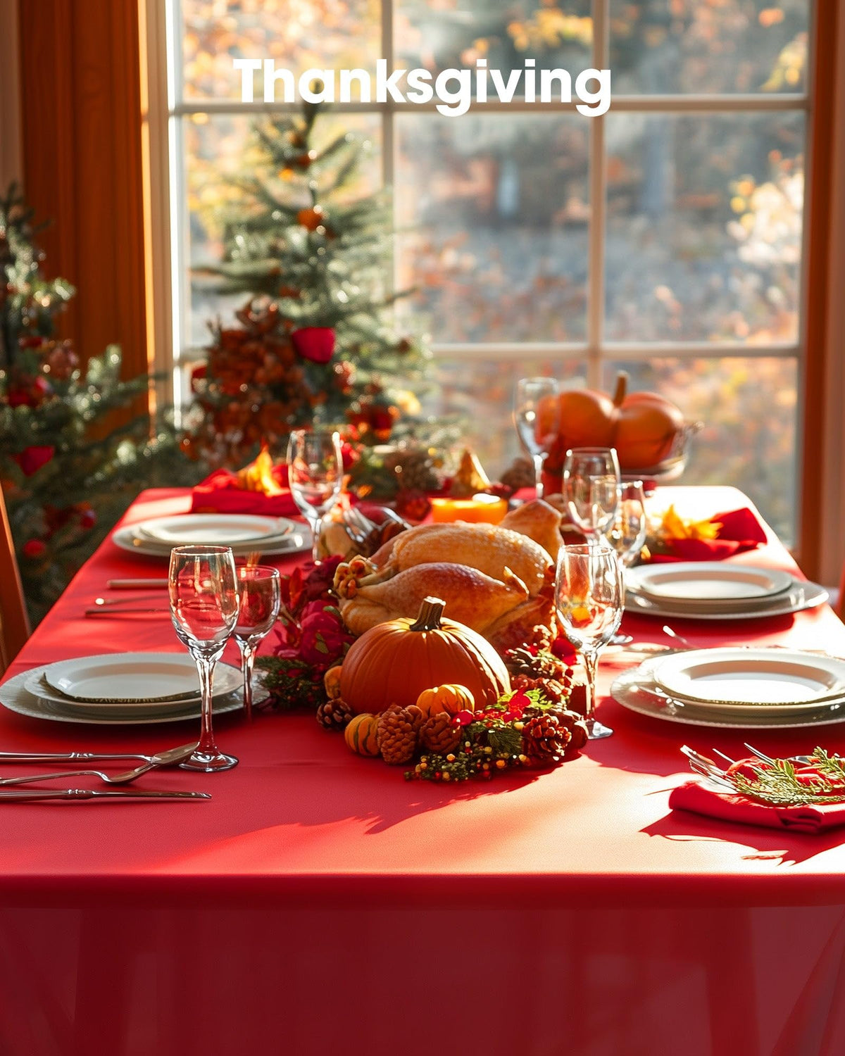 A festive party moment with Pureegg disposable tablecloth in red.