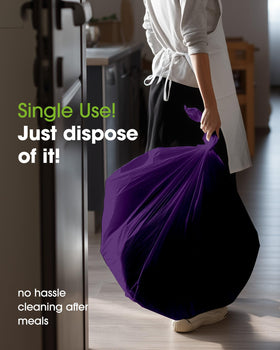 Pureegg tablecloth easy cleanup disposable purple saves washing time.