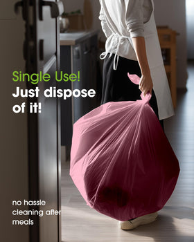 Pureegg tablecloth easy cleanup scene emphasizing single-use convenience